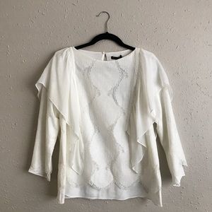 NWT Massimo Dutti White Layered Blouse